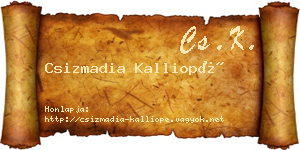 Csizmadia Kalliopé névjegykártya